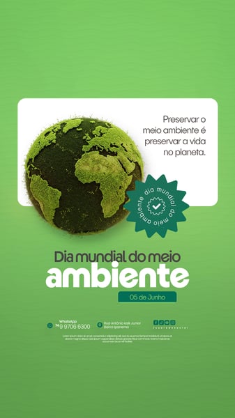 05 DE JUNHO - DIA MUNDIAL DO MEIO AMBIENTE SOCIAL MEDIA PSD EDITÁVEL