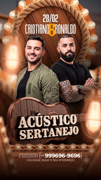 Flyer Sertanejo Profissional para Social Media e Eventos Template PSD Editável