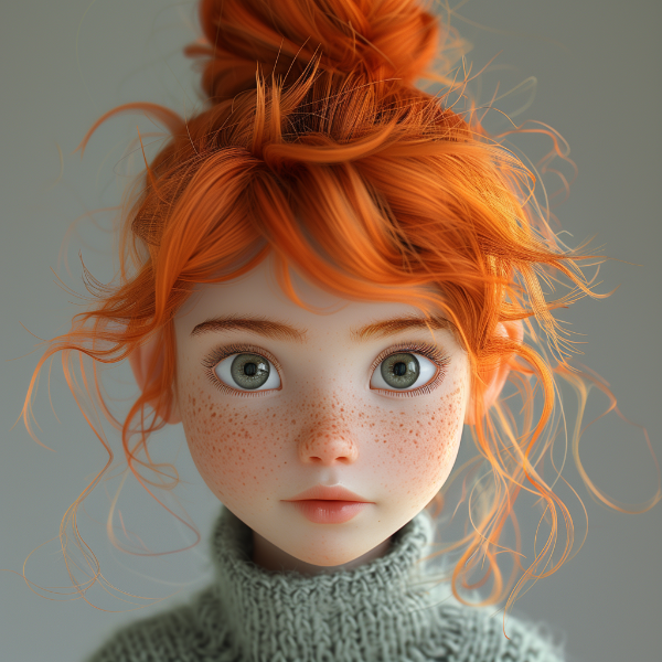 MENINA BONITA RUIVA | PERSONAGEM 3D | PIXAR DISNEY | IMAGEM