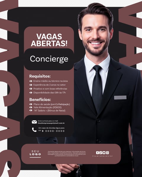 RECRUTAMENTO EMPREGO TEMOS VAGAS ABERTAS CONTRATAÇÃO SOCIAL MEDIA PSD EDITÁVEL 9