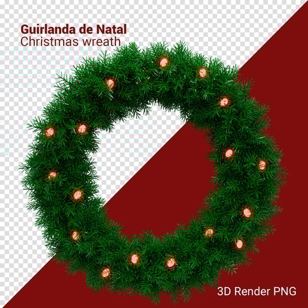 ROF GUIRLANDA DE NATAL 3D RENDER PNG PARA COMPOSIÇÃO (42)
