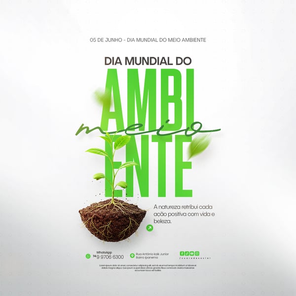 05 DE JUNHO - DIA MUNDIAL DO MEIO AMBIENTE SOCIAL MEDIA PSD EDITÁVEL