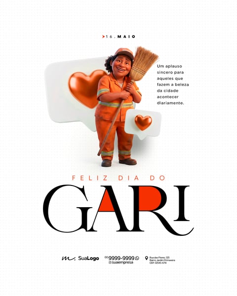 HOMENAGEM FELIZ DIA DO GARI 16 DE MAIO SOCIAL MEDIA PSD EDITÁVEL 6