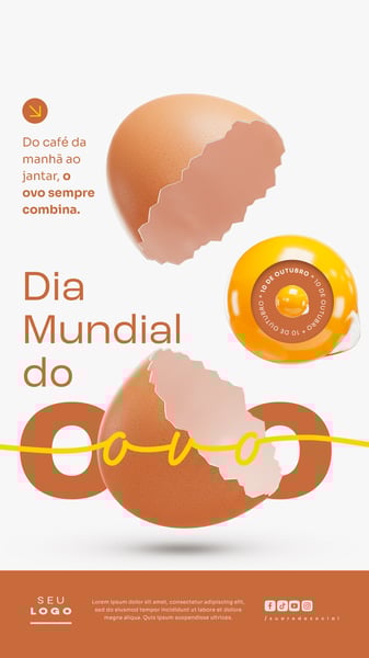 DIA MUNDIAL DO OVO 10 DE OUTUBRO STORY SOCIAL MEDIA PSD EDITÁVEL 2