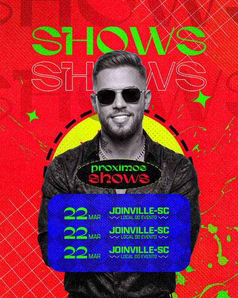 FLYER PARA ARTISTA AGENDA DE SHOWS PSD EDITÁVEL