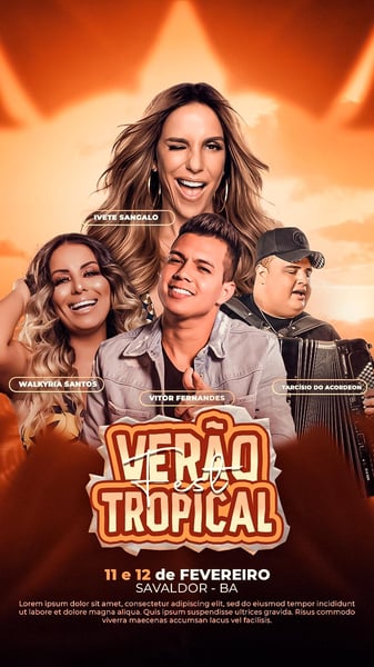 FLYER EVENTO VERÃO TROPICAL STORIES