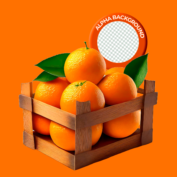 ELEMENTO CAIXOTE COM KIWI PARA COMPOSIÇÃO PNG TRANSPARENTE SEM FUNDO