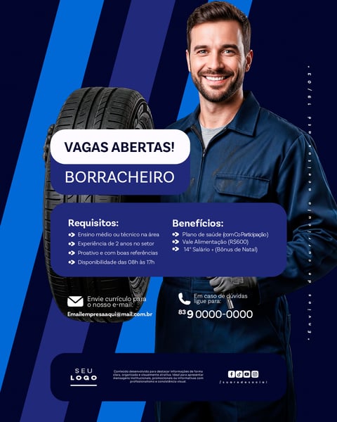 RECRUTAMENTO EMPREGO TEMOS VAGAS ABERTAS CONTRATAÇÃO SOCIAL MEDIA PSD EDITÁVEL 1