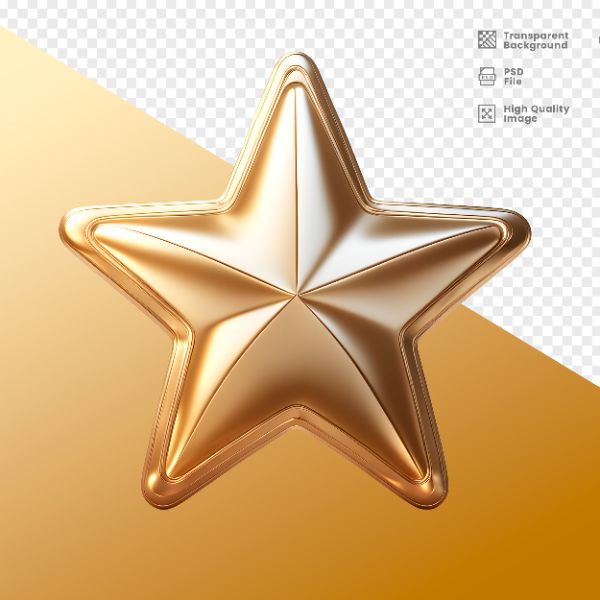 ELEMENTO 3D ESTRELA DOURADA DECORAÇÃO NATAL ANO NOVO