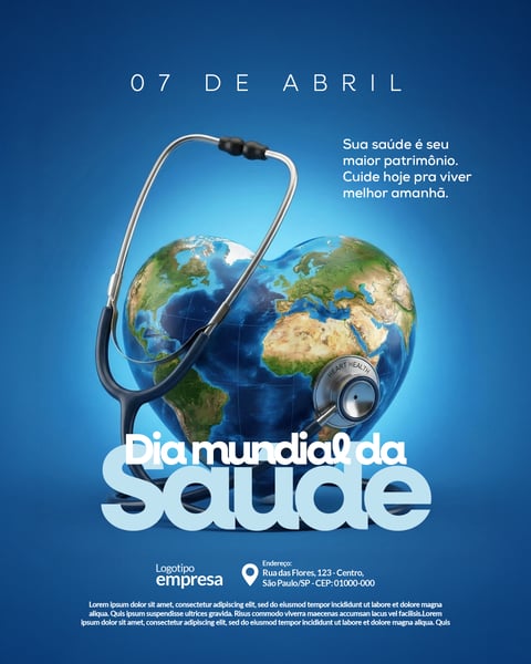 Dia Mundial da Saúde 7 de Abril PSD Editável