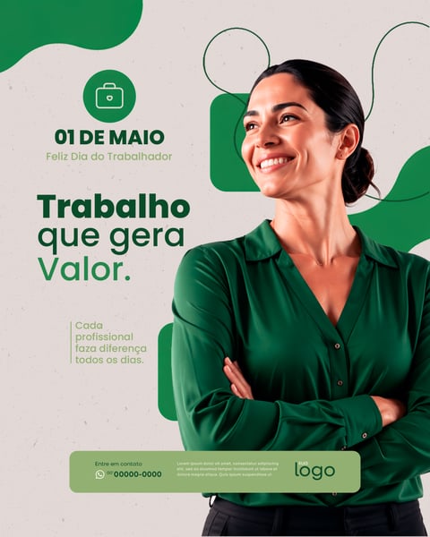 DIA DO TRABALHADOR TRABALHO QUE GERA VALOR SOCIAL MEDIA FEED PSD EDITÁVEL