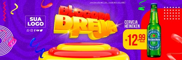 BANNER BLOCO DA BREJA CARNAVAL EDITÁVEL