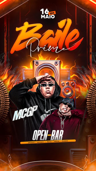 FLYER EVENTO BAILE FUNK OPEN PSD EDITÁVEL