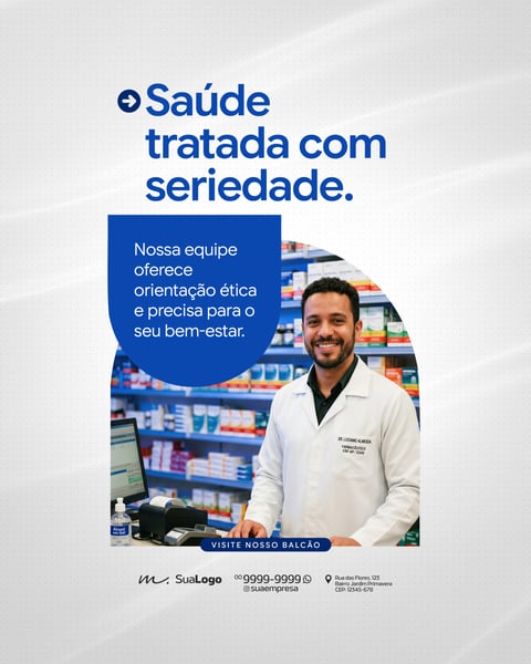 FARMÁCIA ATENDIMENTO ESPECIALIZADO E SAÚDE PÚBLICA SOCIAL MEDIA PSD EDITÁVEL 1
