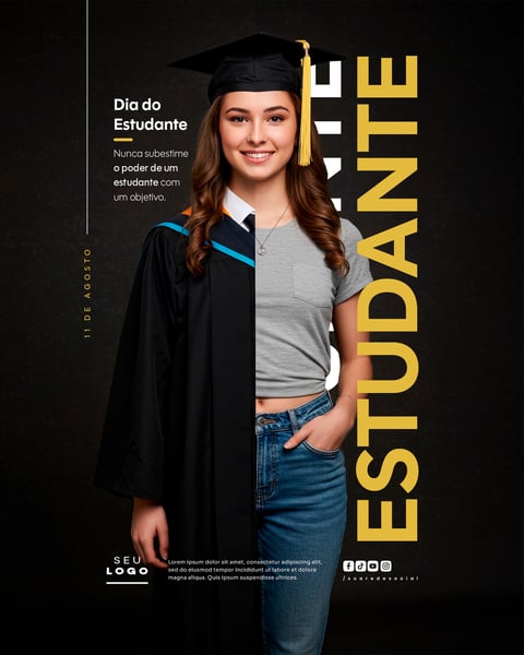 DIA DO ESTUDANTE 11 DE AGOSTO SOCIAL MEDIA PSD EDITÁVEL 2