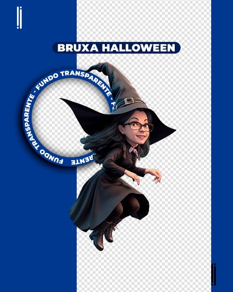 BRUXA HALLOWEEN | IMAGEM SEM FUNDO | ELEMENTO 3D | PNG