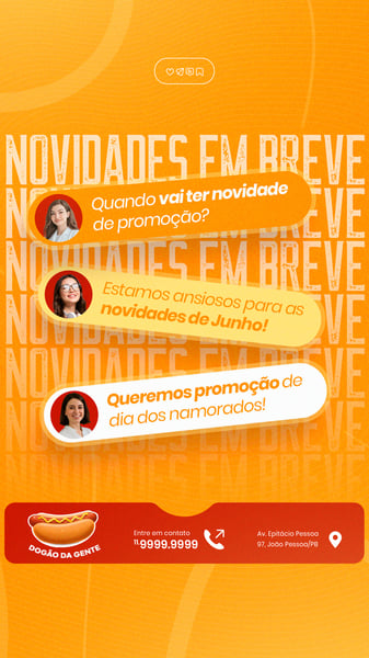 CACHORRO QUENTE HOT DOG LANCHE SOCIAL MEDIA STORY POST EDITÁVEL