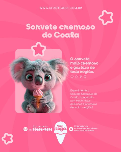 FEED VERTICAL - SORVETERIA - SORVETE | SOCIAL MEDIA | PSD EDITÁVEL