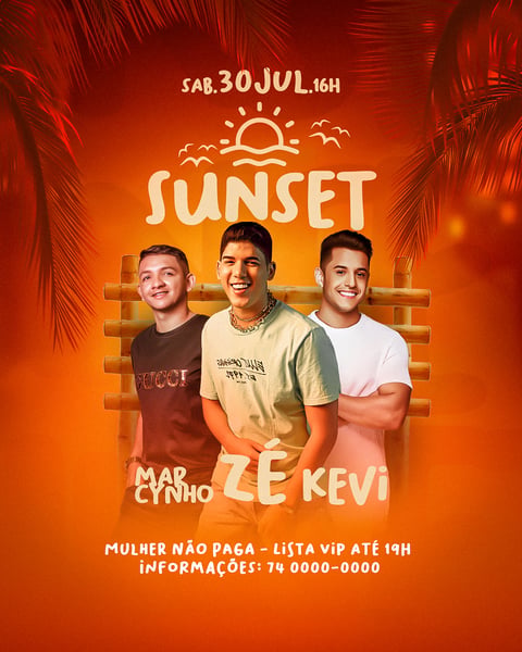 HEX FLYER EVENTO SUNSET FEED PSD EDITÁVEL