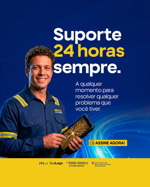 PROVEDOR DE INTERNET FIBRA DE QUALIDADE CONEXÃO ULTRA RÁPIDA SOCIAL MEDIA PSD EDITÁVEL 2