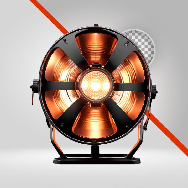 REFLETOR 3D-IA, ELEMENTO PNG, LUZ DE PALCO, LUZES PARA FLYERS DE EVENTO, LÂMPADAS, LANTERNA LED PNG, FAROL