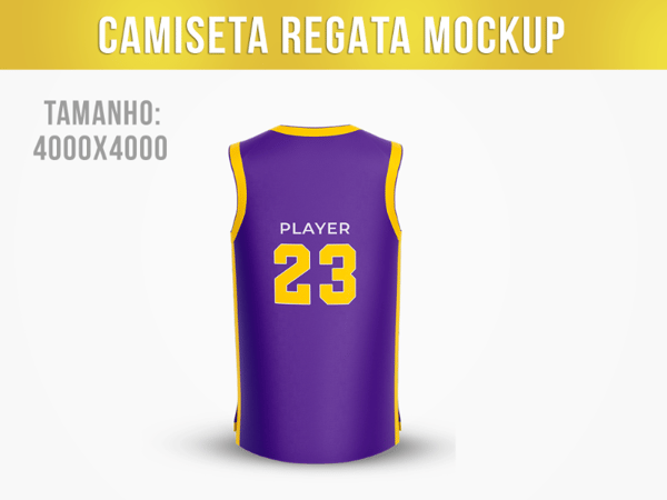 CAMISETA REGATA BASQUETE MOCKUP VISTA DE COSTAS
