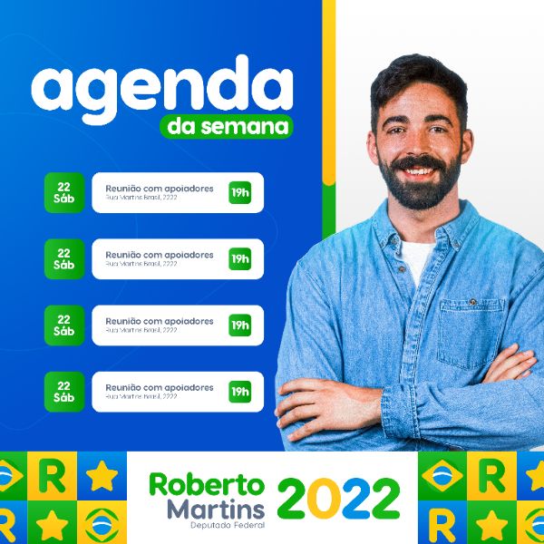 TEMPLATE CAMPANHA POLÍTICA BRASIL AGENDA DA SEMANA POST INSTAGRAM
