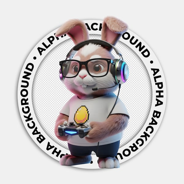 COELHINHO DA PÁSCOA GAMER COM HEADPHONE E ÓCULOS 02