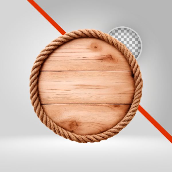 CÍRCULO DE MADEIRA 3D, CORDA DE SINZAL, PLACA PRA TEXTO, ELEMENTO PNG, FUNDO TRANSPARENTE, ELIPSE PRA VAQUEJADA, TÁBUAS