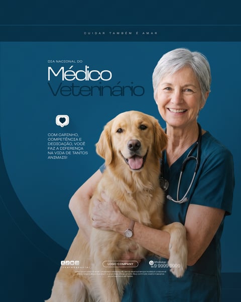 DIA DO MÉDICO VETERINÁRIO HOMENAGEM ESPECIAL SOCIAL MEDIA PSD EDITÁVEL 1