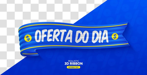 ELEMENTO 3D SUPERMERCADO OFERTA DO DIA PNG