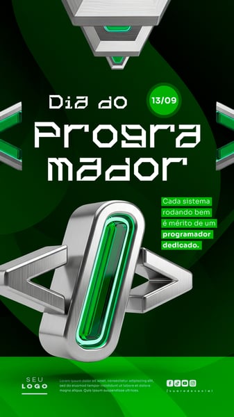 DIA DO PROGRAMADOR 13 DE SETEMBRO SOCIAL MEDIA PSD EDITÁVEL STORY 6