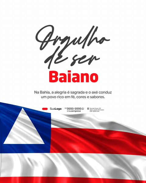 ORGULHO DE SER BAIANO SOCIAL MEDIA PSD EDITÁVEL