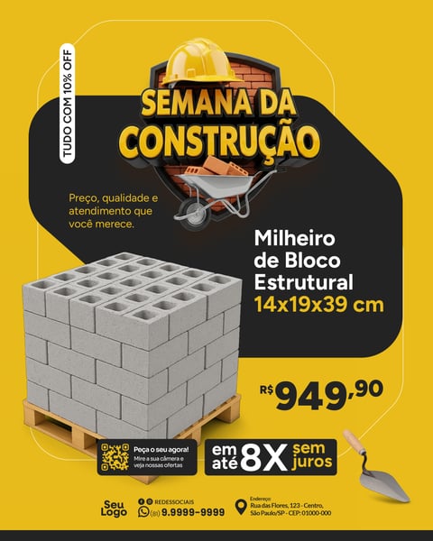 Loja Material de Construção Social Media PSD Editável