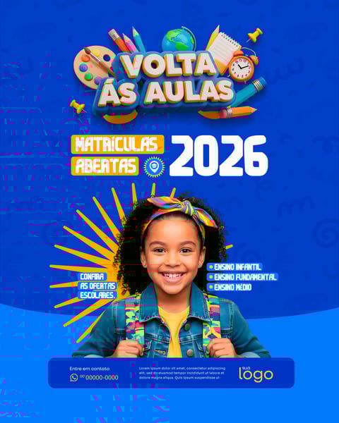 VOLTA ÀS AULAS SOCIAL MEDIA MATRÍCULAS ABERTAS 2026 PSD EDITÁVEL FEED 1