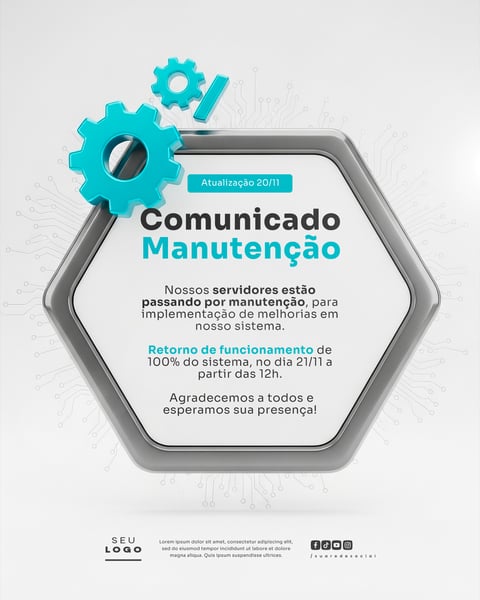 COMUNICADO AVISO SOCIAL MEDIA PSD EDITÁVEL 14