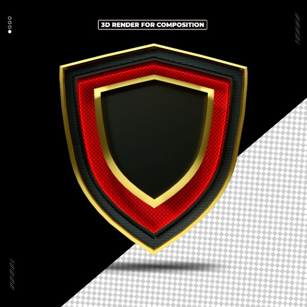 ESCUDO METÁLICO OBJETO 3D