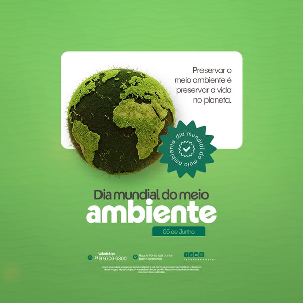 05 DE JUNHO - DIA MUNDIAL DO MEIO AMBIENTE SOCIAL MEDIA PSD EDITÁVEL