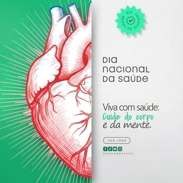 DIA NACIONAL DA SAÚDE FLYER SOCIAL MEDIA PSD EDITÁVEL