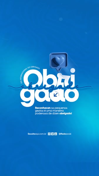 DIA INTERNACIONAL DO OBRIGADO 11 DE JANEIRO DIA DO OBRIGADO SOCIAL MEDIA PSD EDITÁVEL