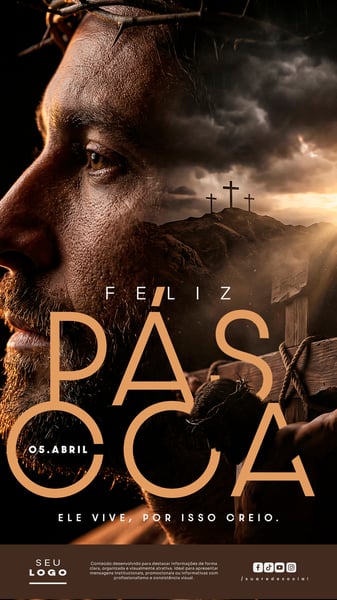 FELIZ PÁSCOA 05 DE ABRIL STORY SOCIAL MEDIA PSD EDITÁVEL 4