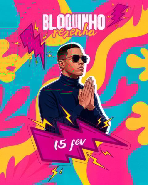 POST FEED FESTA CARNAVAL VIBRANTE ESTILO MODERNO ROSA AMARELO AZUL PSD EDITÁVEL