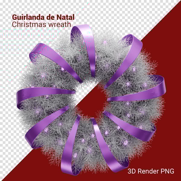 FKL GUIRLANDA DE NATAL 3D RENDER PNG PARA COMPOSIÇÃO (3)