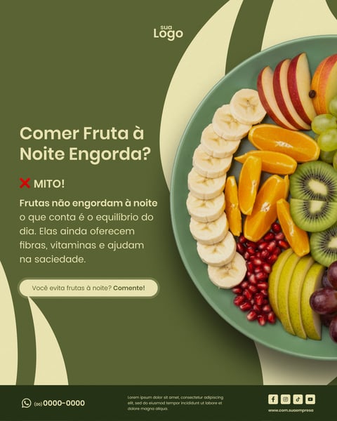 COMER FRUTA À NOITE ENGORDA Figma Social Media Template