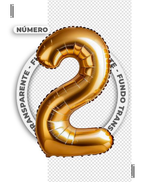 NÚMERO DOIS BALÃO | FELIZ ANO NOVO | IMAGEM SEM FUNDO | PNG | PSD EDITÁVEL