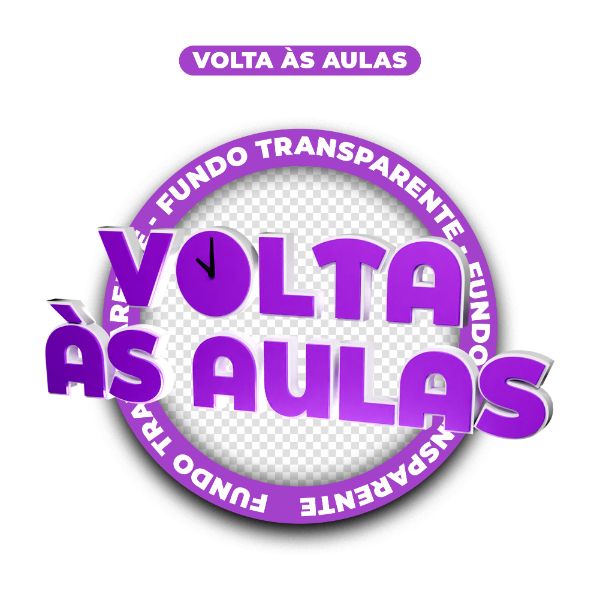 SELO 3D | VOLTA ÀS AULAS | TEXTO 3D | PSD EDITÁVEL