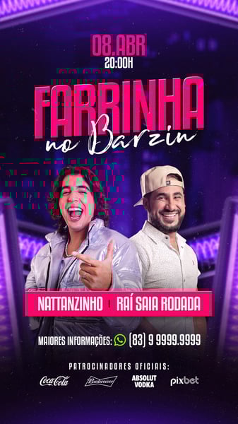 FLYER PSD EDITÁVEL FARRINHA NO BARZIN STORIES