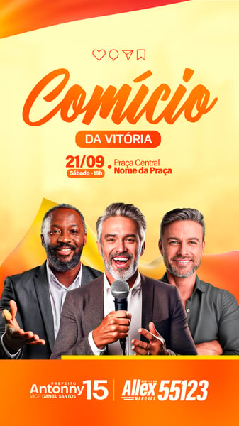 SOCIAL MEDIA POLÍTICA, COMÍCIO DA VITÓRIA, ELEIÇÕES, CAMPANHA POLÍTICA STORY