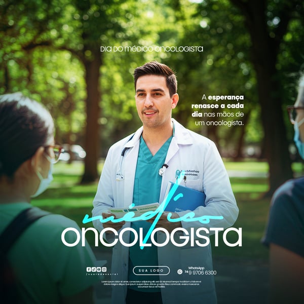 09 DE JULHO - DIA DO MÉDICO ONCOLOGISTA - FLYER SOCIAL MEDIA PSD EDITÁVEL