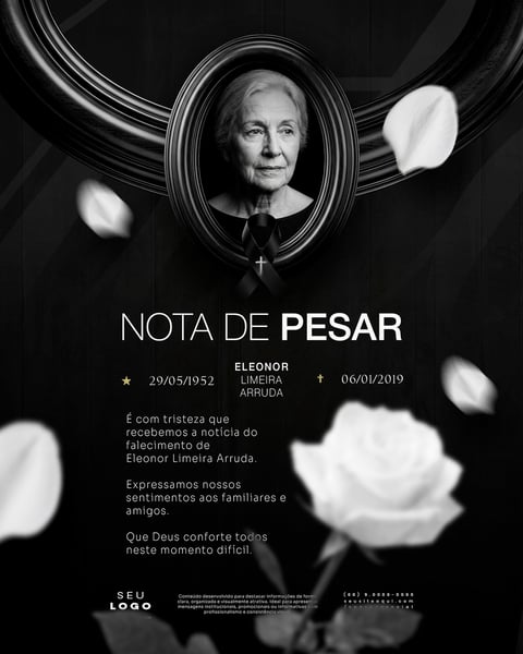 NOTA DE PESAR FALECIMENTO LUTO SOCIAL MEDIA PSD EDITÁVEL 5